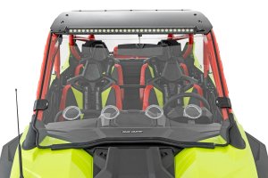 Polaris RZR Turbo R 4 Premium Vented Full Windshield - Rough Country - Scratch Resistant - '22-'23